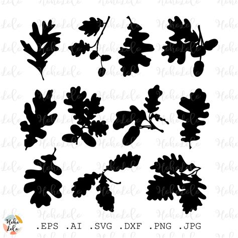 Oak Leaves Svg Acorns Svg Oak Silhouette Cricut File Oak Inspire