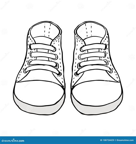 Esquissez L Illustration Des Chaussures D Enfants D Isolement Sur Le