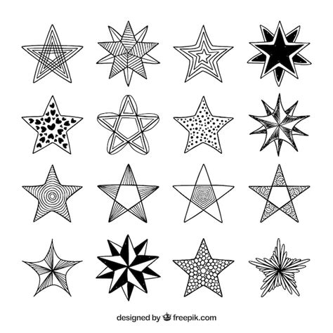 Conjunto De Estrelas Desenhadas M O Vetor Gr Tis