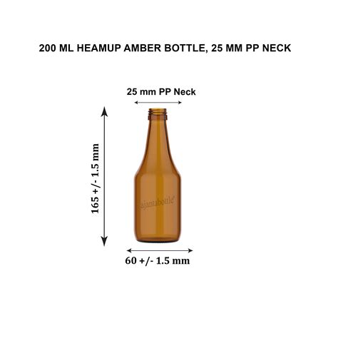 Ml Heam Up Amber Glass Bottle Mm Ropp Neck Ajanta Bottle Pvt Ltd