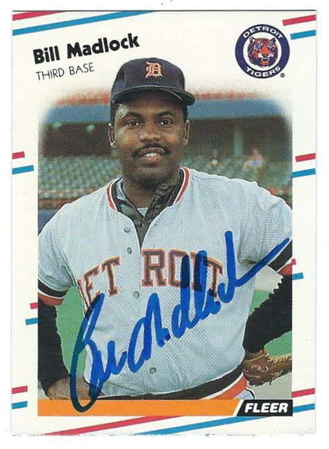 Autographed BILL MADLOCK 1988 Fleer Baseball Card - Main Line Autographs