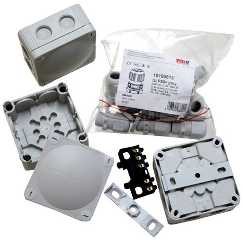 X Grey Wiska Combi Junction Box With Pack Of X Glp Ip