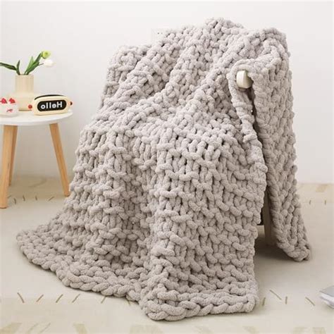 Rapport Home Chunky Hand Knitted Throw Modern Large Soft Sofa Bed