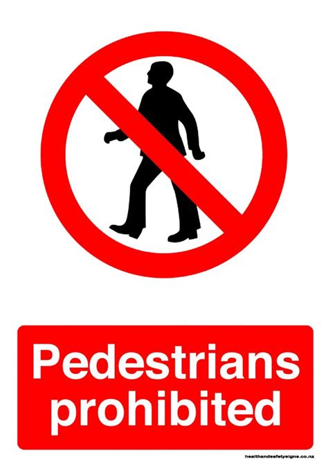 Prohibition signs - Health and Safety Signs