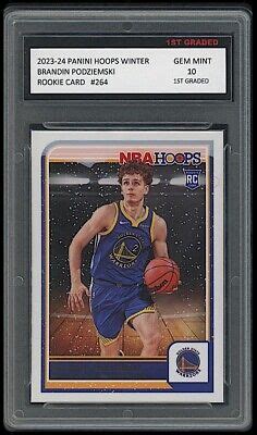 Brandon Podziemski 23 Panini NBA Hoops Winter 1st Graded 10 Rookie