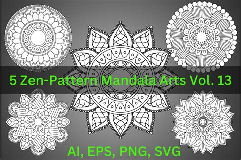 Zentangle-Pattern Mandala Vol. 13 Graphic by SKLM · Creative Fabrica