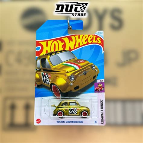 ducstore Xe mô hình HTF34 Hot Wheels STH 60s Fiat 500D Modificado Super Treasure Hunts 2024