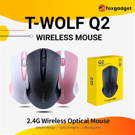 T Wolf Q2 Wireless Mouse 24ghz Usb Optical Mouse Tinytech Ready