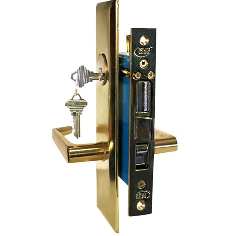 Premier Lock Brass Entry Mortise Right Hand Lock Set With 2 1 2 In