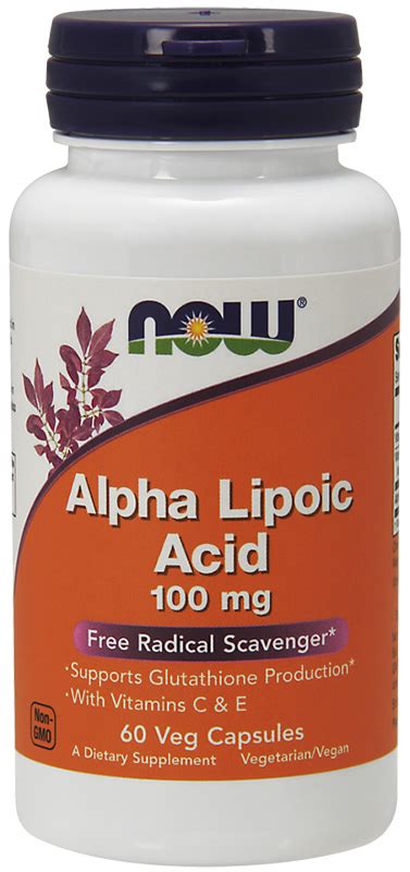 Now Alpha Lipoic Acid 100Mg 60Vcaps Buy Health Products At Healthy U