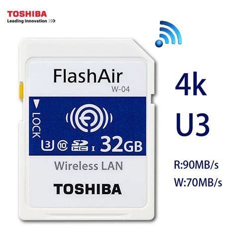 Newest Toshiba Wi Fi Memory Sd Card W 04 32gb Sdhc U3 Class 10 Wireless