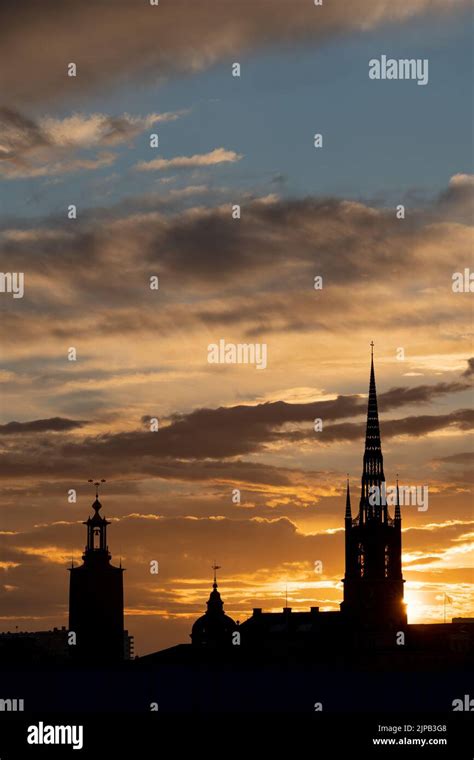 Stockholm skyline at sunset Stock Photo - Alamy