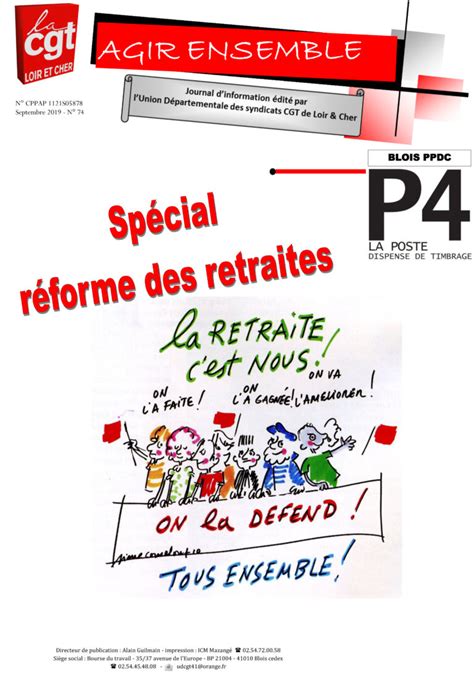 Agir Ensemble Septembre octobre 2019 Spécial réforme des retraites