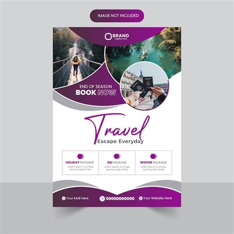 Reise Flyer Design Vorlage Premium Vektor