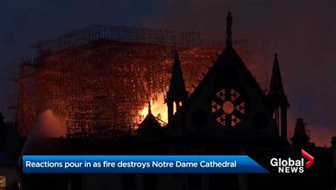 Notre Dame fire: dramatic video captures moment the spire collapsed - National | Globalnews.ca