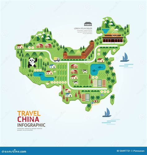 Infographic For China, Detailed Map Of China With Flag Vector ...