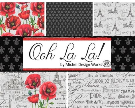 Quilt Fabric Ooh La La Poppies Paris Eiffel Tower Paris Etsy Quilt