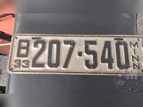 1933 MINNESOTA LICENSE PLATE SILVER, BLACK NUMBERS - Jeff Martin ...