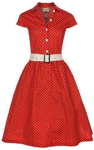 Lindy Bop Classic Red Polka Dot Vintage Ww2 1940s 1950s Belted Shirt