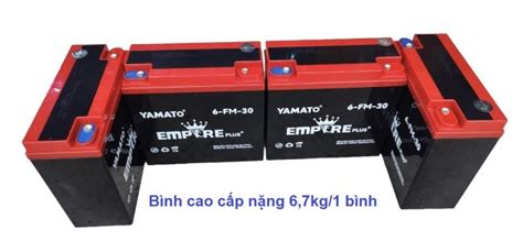 Bộ 4 Bình ắc Quy Xe Máy điện 48v 30ah Yamato Empire Plus 6 Fm 30