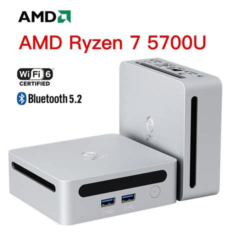 Мини-ПК AMD Ryzen 7 5700U Windows 11 Pro 32 ГБ+1 ТБ SSD WIFI6 BT5.2 8K ...