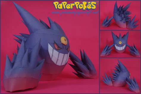 Pokemon Mega Gengar Papercraft Paperized Crafts