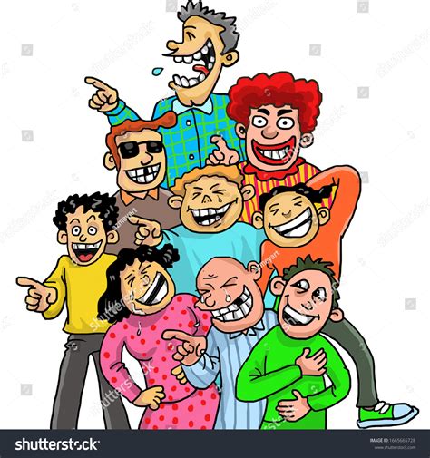 Cartoon Funny Crowd People Laugh Stock Vector (Royalty Free) 1665665728 | Shutterstock