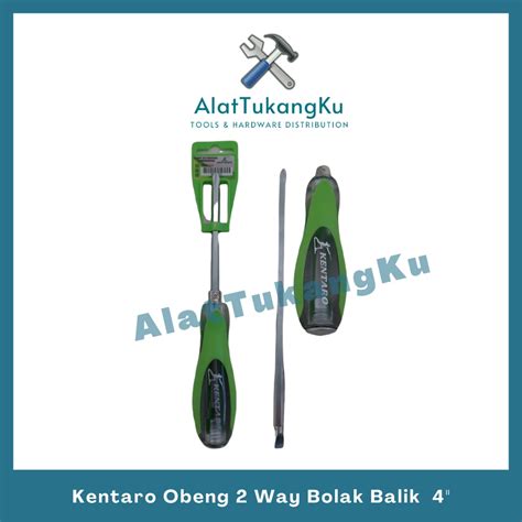 Jual Kentaro Obeng Tembus Bolak Balik Gagang Karet 4 Obeng Ketok 2