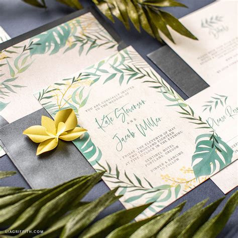 Tropical Wedding Invitations with RSVP Cards - Lia Griffith