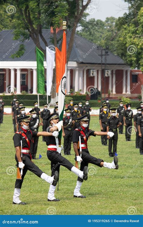 IMA Passing Out Parade Cadets Marching with Flags. Editorial Image ...