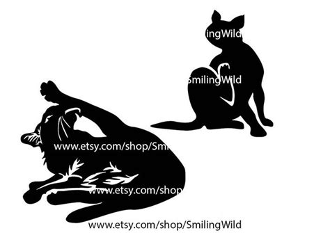 Black Cat Licking Butt Svg Clipart Silhouette Cat Cut File Etsy