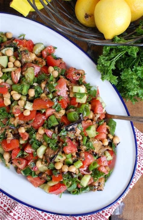 Mediterranean Eggplant Chickpea Salad A Cedar Spoon