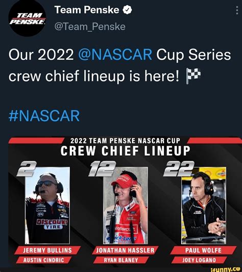 Team Penske Eam Team Penske Our Nascar Cup Series Crew Chief