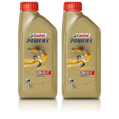 2x 1L 2x 4L 10 LITER CASTROL POWER 1 4T 20W 50 MOTORRAD ÖL MOTOR ÖL