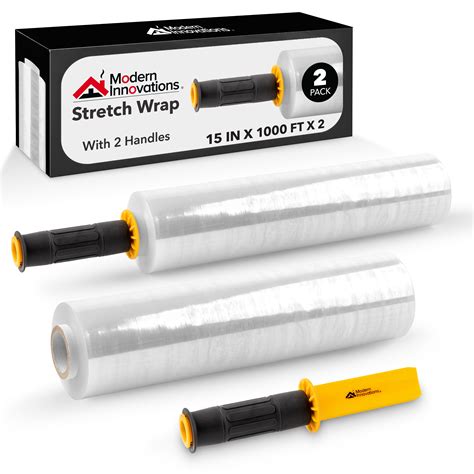 Modern Innovations 15 Inch Poly Film 2 Rolls 2000 Feet Clear Stretch