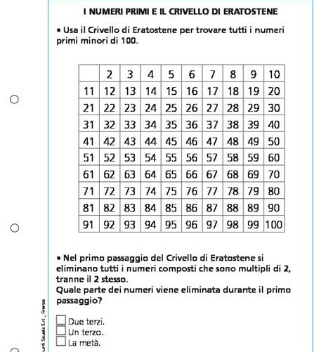 I Numeri Primi E Il Crivello Di Eratostene Giunti Scuola