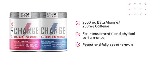 Phd Charge All In One Pre Workout Powder With Creatine For Women And Men Rich In Beta Alanine