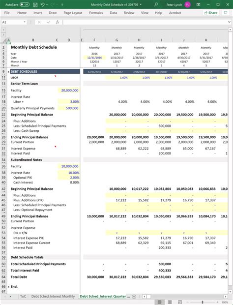 Debt Excel Template