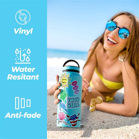 Five And 2 100 Pack Water Bottle Stickers Waterproof Stickers VSCO