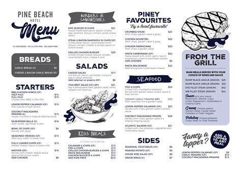 Menu – Pine Beach Hotel