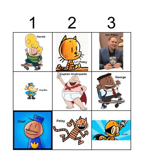 Dav Pilkey Bingo Card