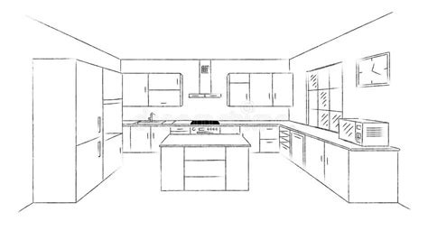 Kitchen Sketch Stock Illustrations 118986 Kitchen Sketch Stock