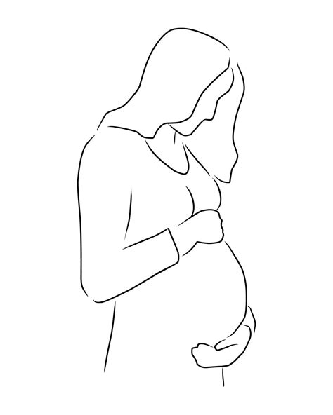 Premium Vector Pregnant Woman Vector Hand Drawn Sketch