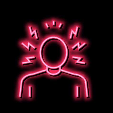 Anger Psychological Problems Neon Glow Icon Illustration