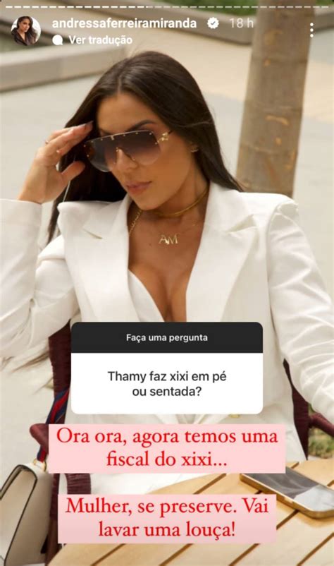 Andressa Ferreira Rebate Pergunta Sobre Como Thammy Miranda Faz Xixi