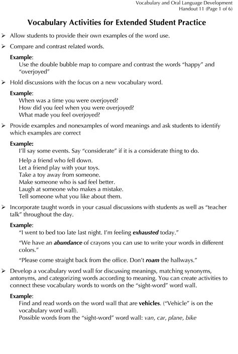 Lesson Plan For 3rd Grade Vocabulary