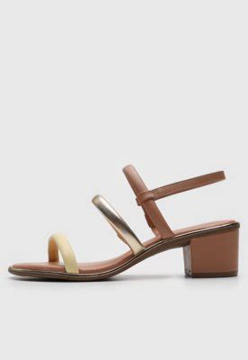 Sandália Beira Rio Tira Metalizada Nude Compre Agora Dafiti Brasil