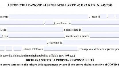 Autocertificazione Spostamenti Scarica Modello 4 Maggio 2020