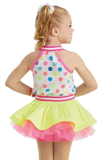 LC Preloved Solo Weissman Fluro Multi Coloured Tutu Sequin Costume Size