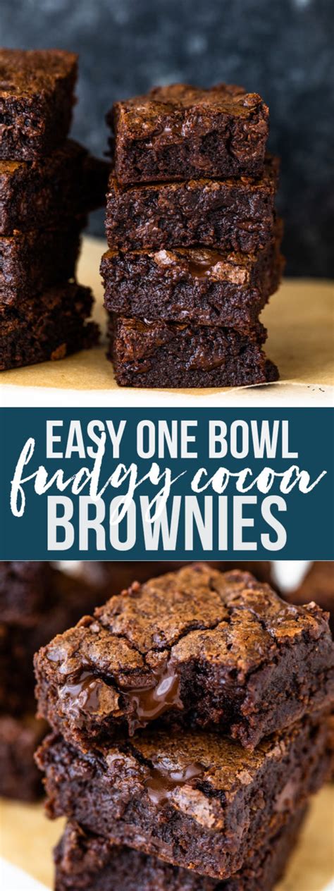 Easy One Bowl Fudgy Cocoa Brownies Gimme Delicious